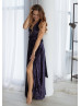 Navy Blue Velvet Infinity Bridesmaid Dress